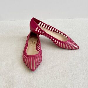 Jessica Simpson Pink Caged Pointed Toe Flats